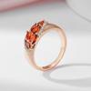 Kinel Red Zircon Flower Ring For Women Rose Gold Color Luxury Jewelry Wedding Holiday Ring Gift