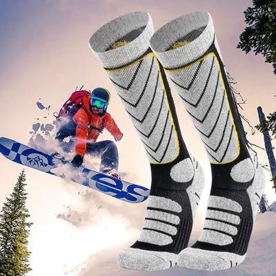 1 Paar Skisocken Winter Warm Hoher Schaft Verdickt Outdoor-Sportarten Camping Wandern Angeln Radfahren Bergsteigen Lange Socken für Herren