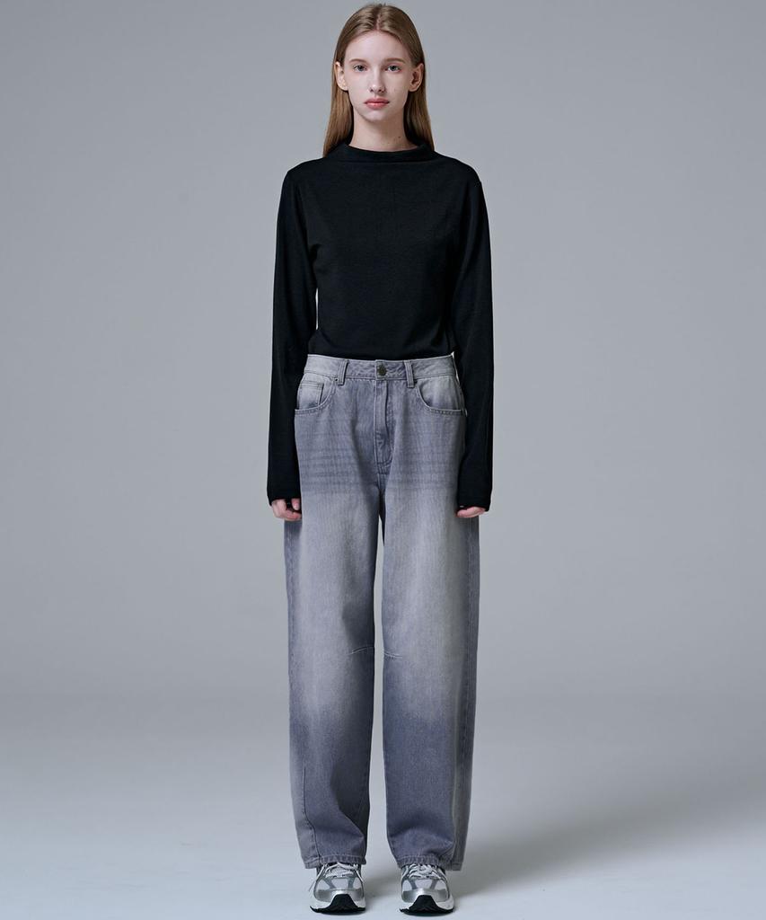 MALOUPE 9148 Balloon Fit Mid-Rise Denim (Grey)