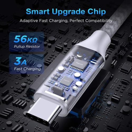 USB Type C Cable Blue [3m Set of 2] Rapid Charging QC3.0 Cord Type C Cable High Speed ??Data Transfer C Type Heavy Duty Nylon Switch, Xperia XZ3 XZ2 X