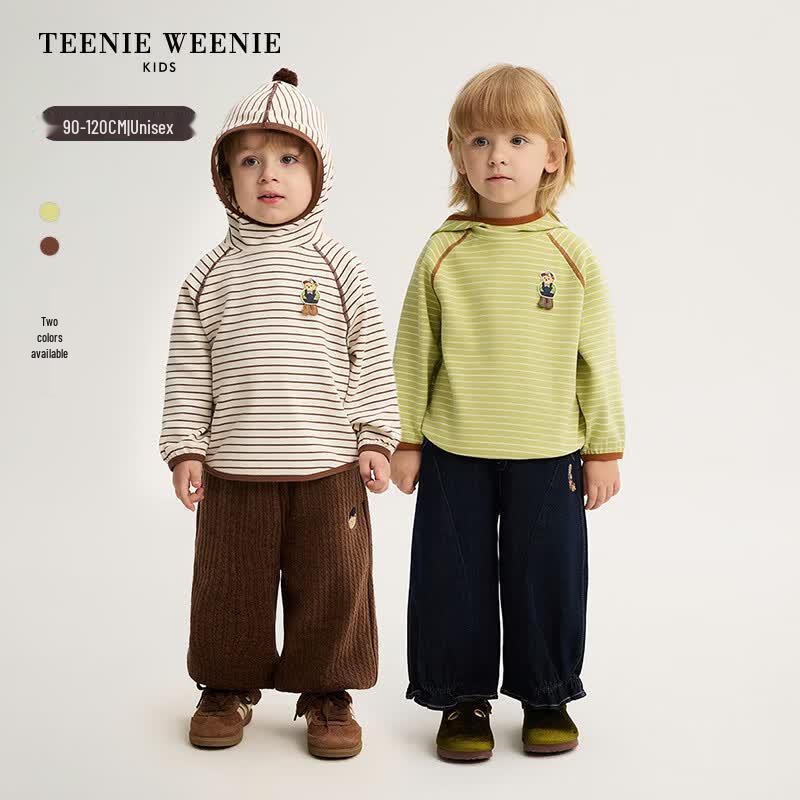Teenie Weenie Kids Striped Hooded Long-Sleeve T-Shirt