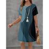 Damenkleid Streifen Farbverlauf Druck Design Sinn Muster Neu Sommer Elegant A-Linie Kurzarmkleid Freizeit Minikleid