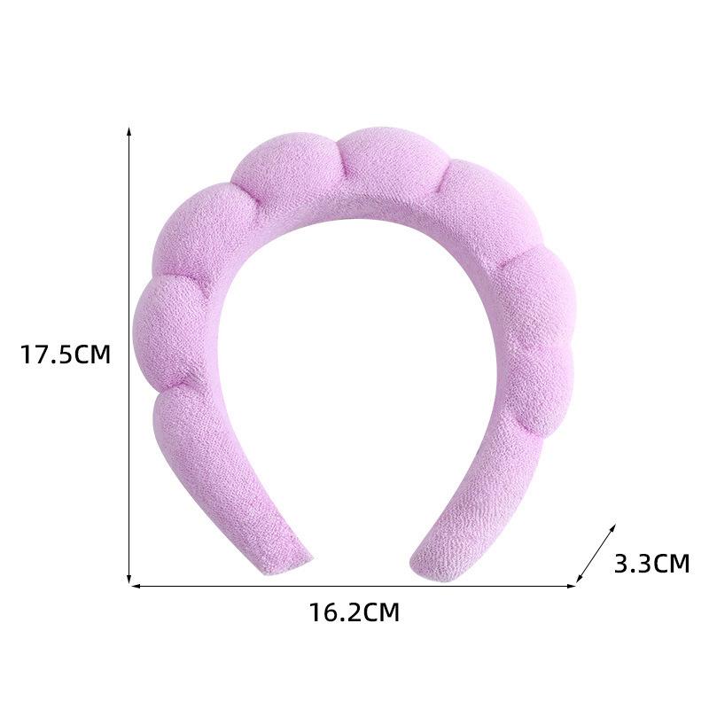 Solid Color Cloud Sponge Headband Washing Scrunchies Puffy Headband Washing Face Makeup Shower Skincare Hair Band