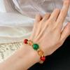 10Mm Retro Natural Citrine Chalcedony Bracelet Atmosphere Bracelet Redstone Jewelry