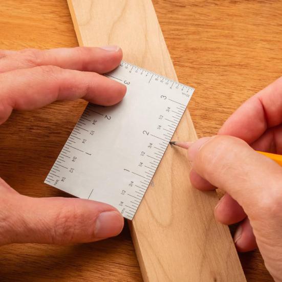 1/2Pcs Woodworking Rulers Compact Design Portable Multifunctional Durable Stainless Square Edged Precision