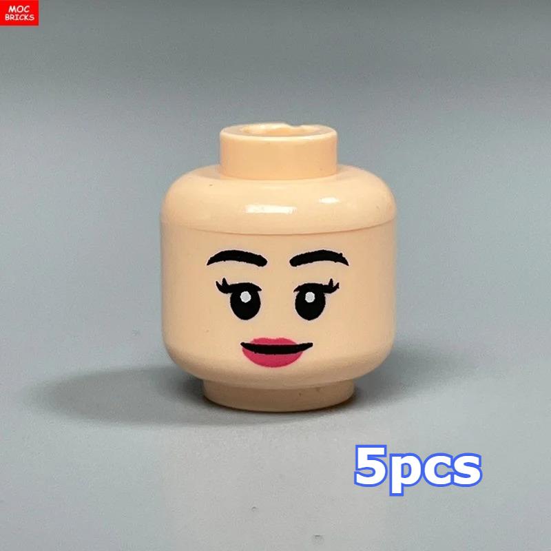MOC Bricks Hollow Flesh Face Expression Head For 4cm Figure DIY Educational Building Blocks Toys For Children Gifts