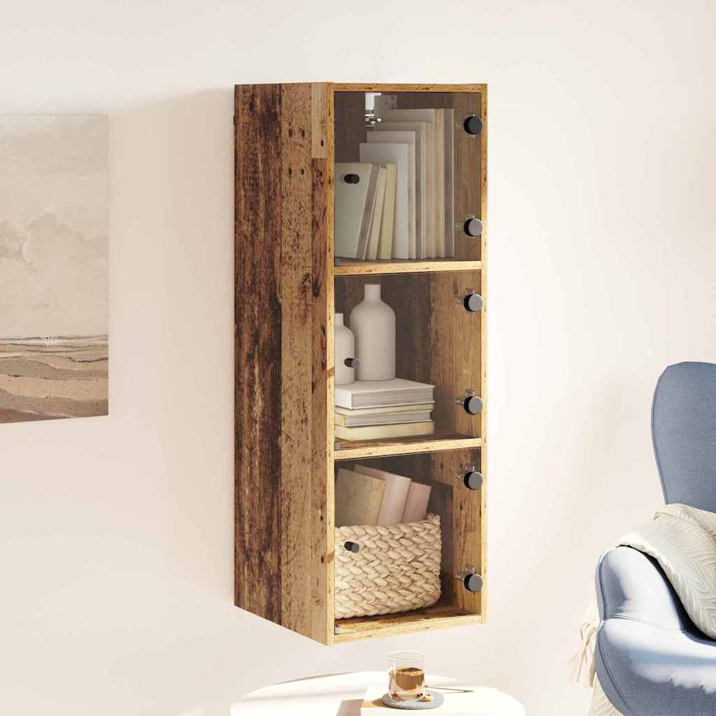 Wall Mounted Wall Cabinet Reclaimed Wood Look 35 x 37 x 102 cm Engineered Wood