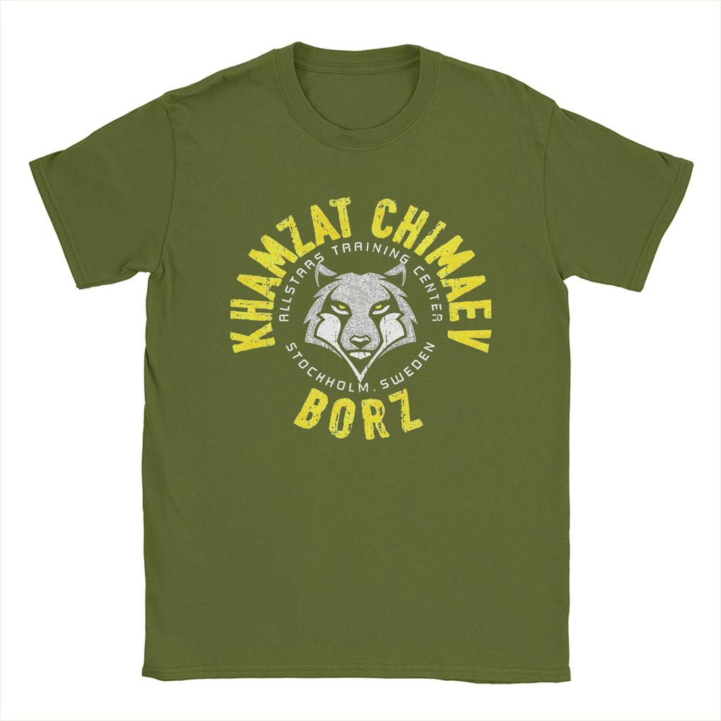 Hipster Wolf König Khamzat Chimaev Kampf-T-Shirts Herren Baumwoll-T-Shirt Tschetschenien Boxen Kurzarm T-Shirt 5XL Merchandise