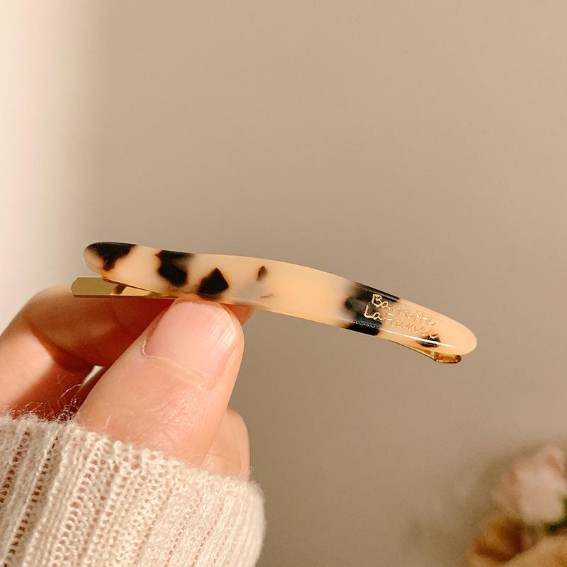Acetate Hair Side Clip Oval Geometric Bangs Hairpin Women Girls Simple Elegant Duckbill Clip Barrettes Hair Styling Accessories