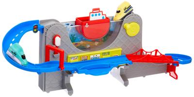 Bade-Miniaturautos: Untersee-Tunnel Hokkaido Shinkansen Hayabusa & Doctor Yellow Set Blau Grau