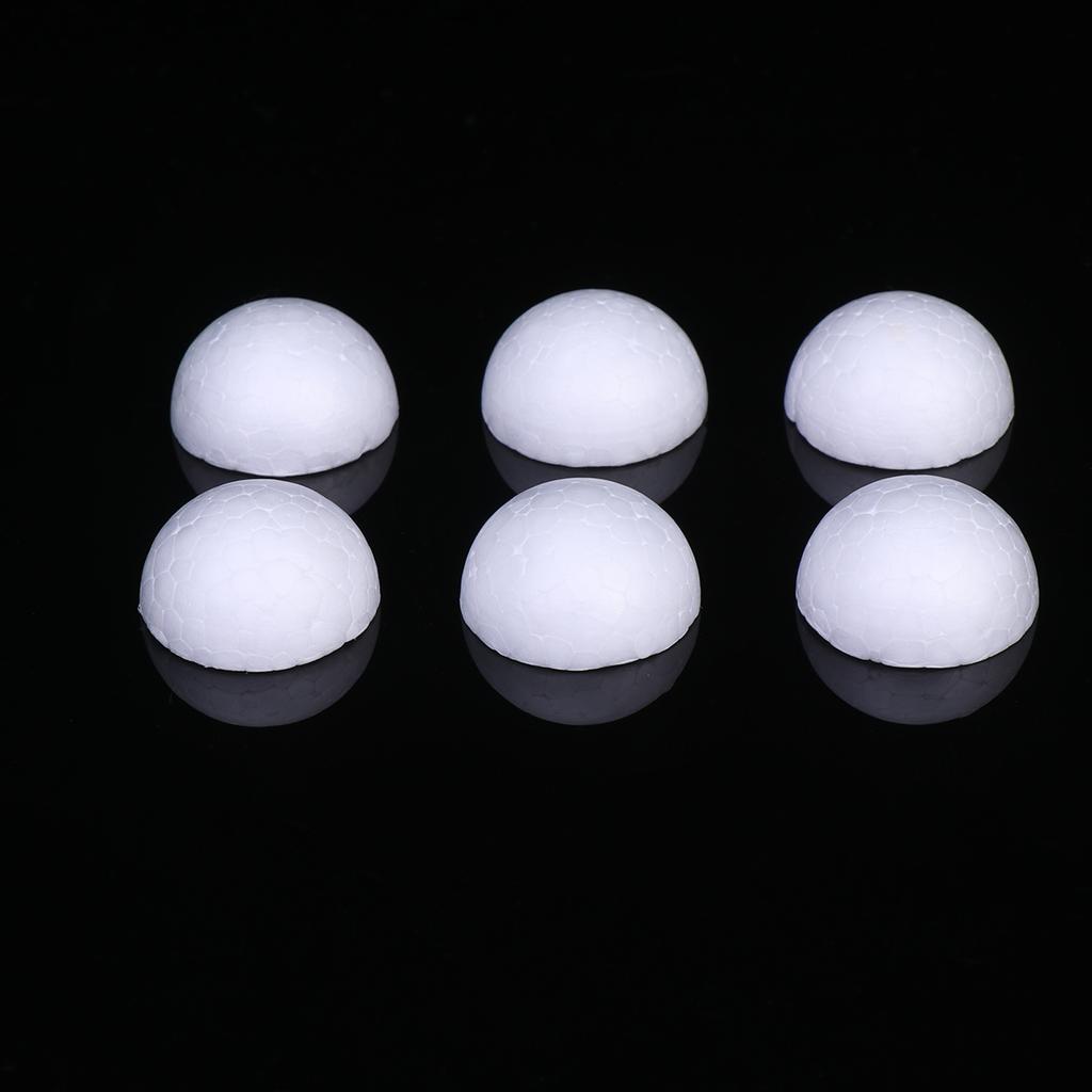 30 pcs 8Cm Half Ball Foam Craft Material White Semicircle Ornaments For Diy Painting Kids Art Projects Christmas Decoration