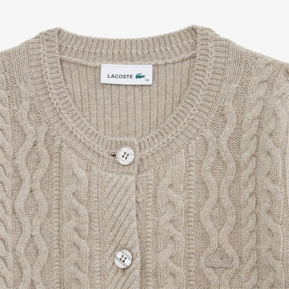 [Lacoste] Women's Cable Crop Cardigan AF789E-55N02S