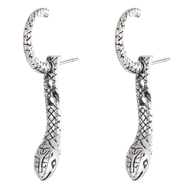 

Серьги-гвоздики из стерлингового серебра, ювелирные изделия, серьги для женщин, индивидуальные забавные регулируемые серьги в виде маленькой змеи