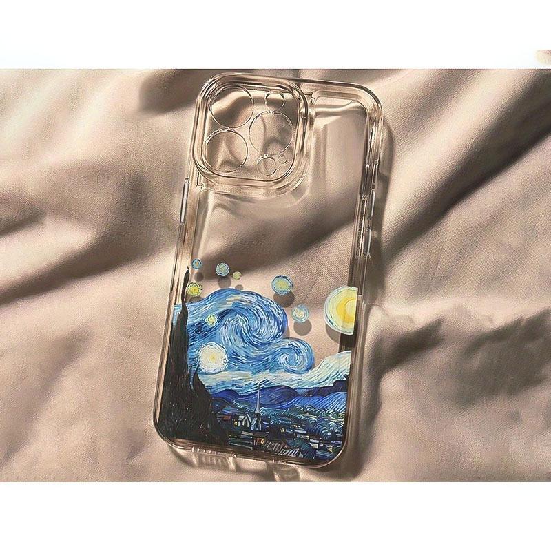 Oil painting starry night pattern phone case suitable for iPhone 17 16 15 14 13 12 11 Pro/Max/Plus anti drop and shockproof