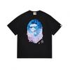 Mens Streetwear Oversized Cotton Tee With Camo Shark Ape Graphic Print Casual T-Shirt