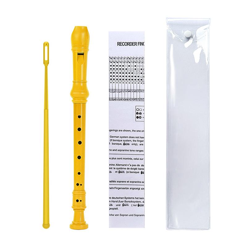 

8-Hole Vertical Flute Set for Beginners, Professional Practice Recorders, ABS Flute with Cleaning Rod, Orff Woodwind Instruments жовтий