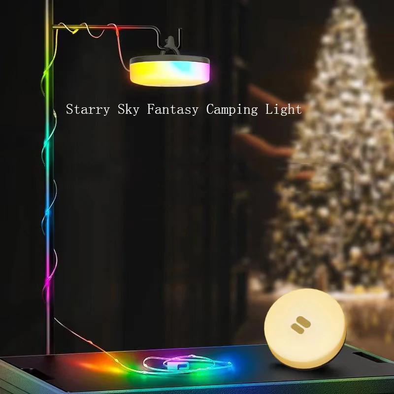 -in-1 Camp String Light 360° Illumination IPX4 Waterproof USB Charging 7m/10m Length for Camping Outdoor Durable Portable