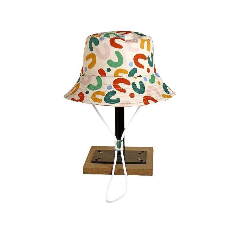 Cute Cartoon Print Fisherman Hat For Children Spring Sun Protection Wide Brim Cap Unisex