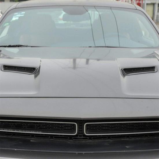 2x Motorhuvens Luftintagsskydd i Kolfiberlook Trim för Dodge Challenger