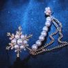 1 Stück Vielseitige Perlen Schneeflocken Quasten Brosche Modeaccessoires Korsage Damenmode Broschen für Frauen Kettennadel Schmuck