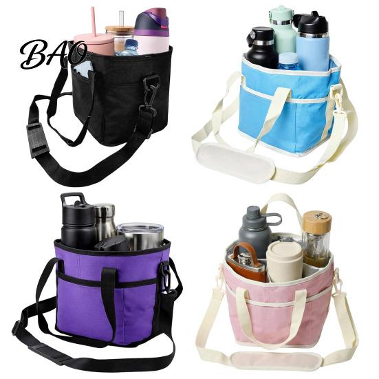 Collapsible Cup Carrier for Parties Beverage Drink Pouch with Adjustable Strap, Reusable Waterproof 4 Car Holder, Foldable Portable Caddy Delivery And