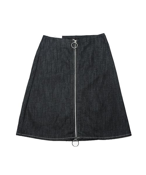 Pipilapin Women'S Zipper Denim Skirt Indigo / Fs0Wds01F65