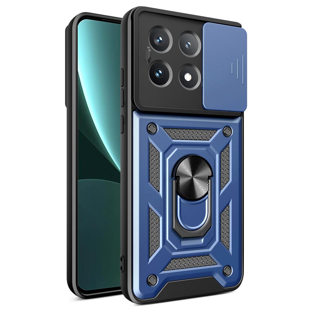 For Xiaomi Poco X6 Pro 5G/Redmi K70E 5G Case PC+TPU Anti-drop Phone Cover with Slide Lens Window