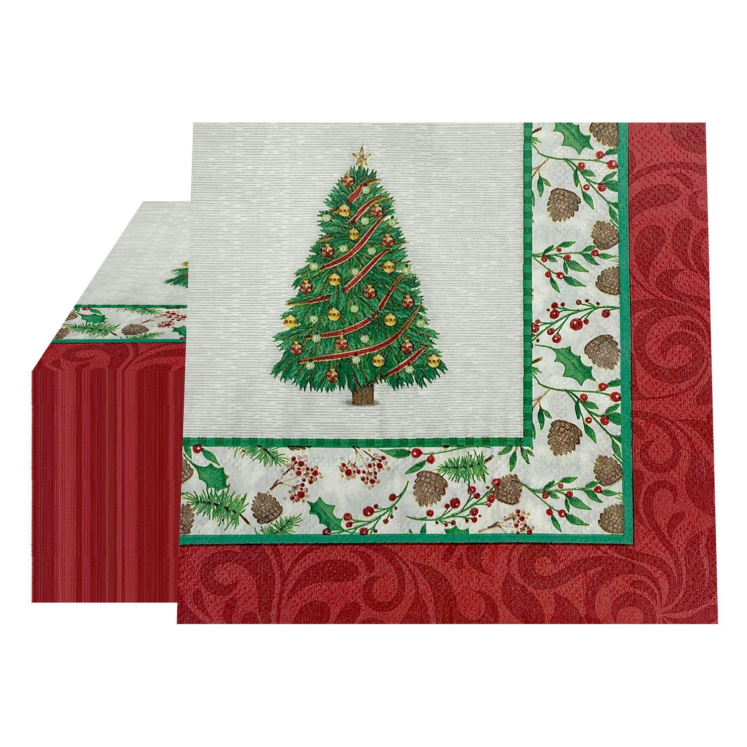 

20 шт./пакет Рождественские бумажные салфетки Санта-Клаус Снеговики Веселые украшения Дом Одноразовая посуда Принадлежности