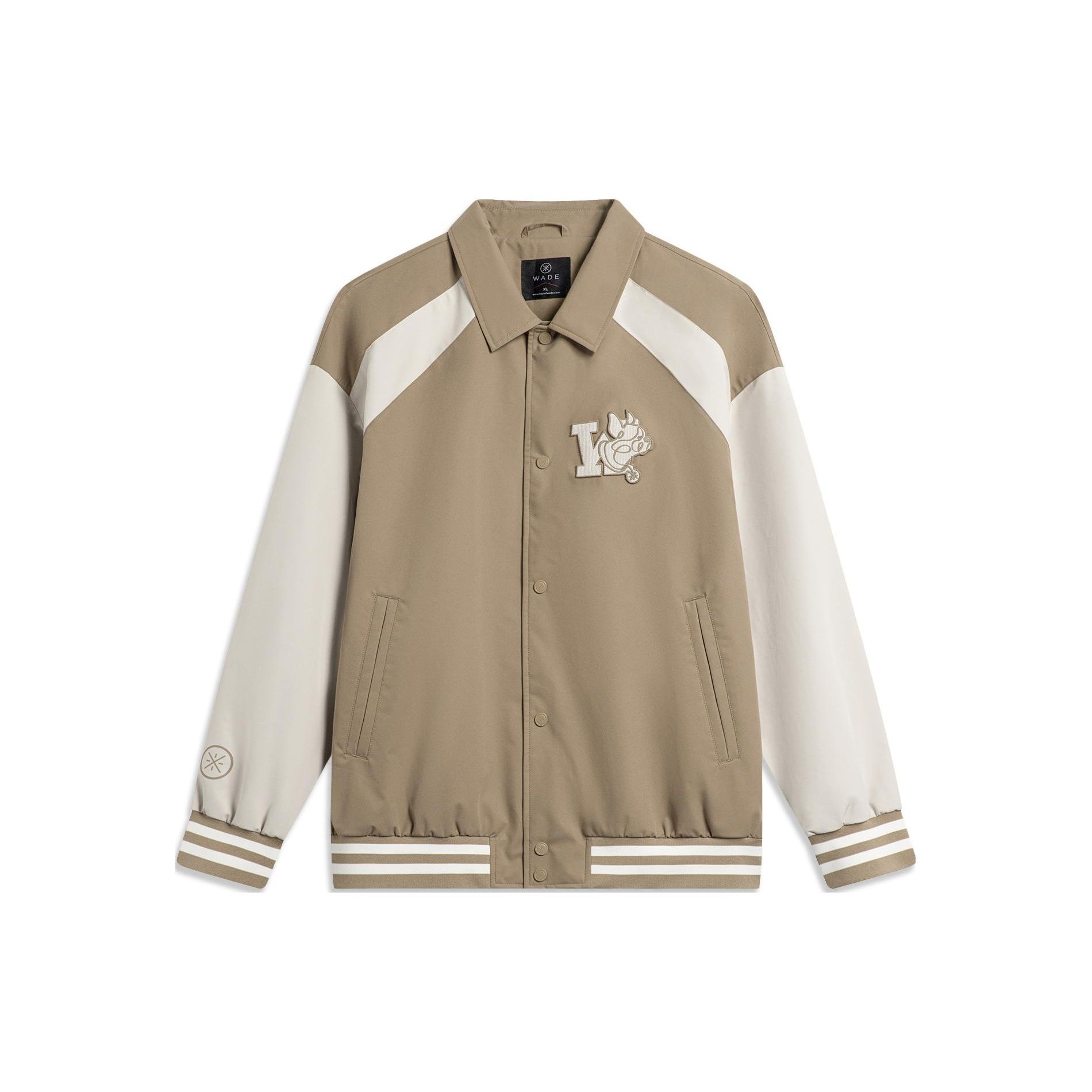Li-Ning Way Of Wade Logo Woven Coach Jacket Light Brown Beige Men s AFDT869-2 M