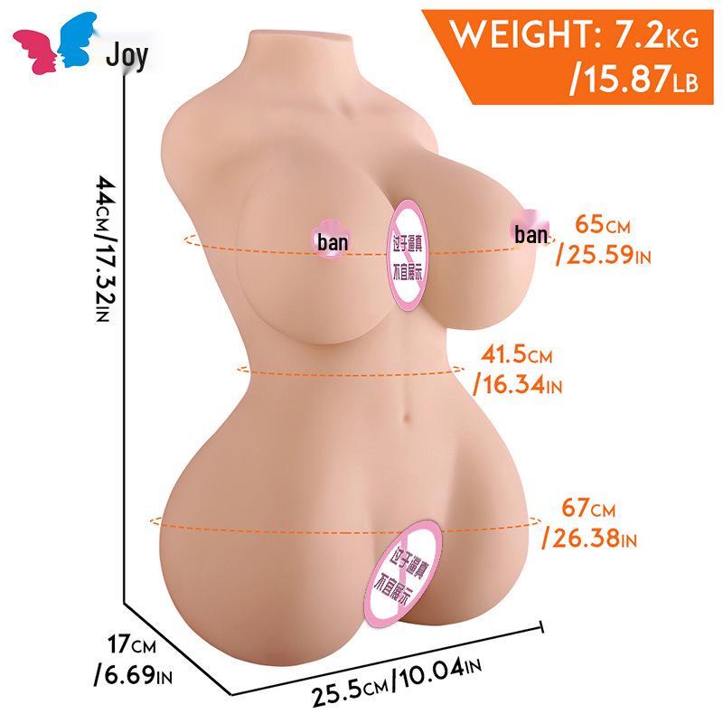 Happy Color Realistic Half-Body Doll Masturbator with True Vagina Channel