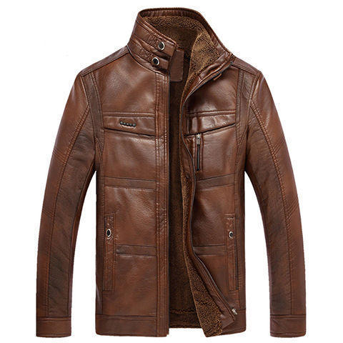 Haining fur integrated leather jacket men's jacket PU leather middle-aged men's coat season dad outfit