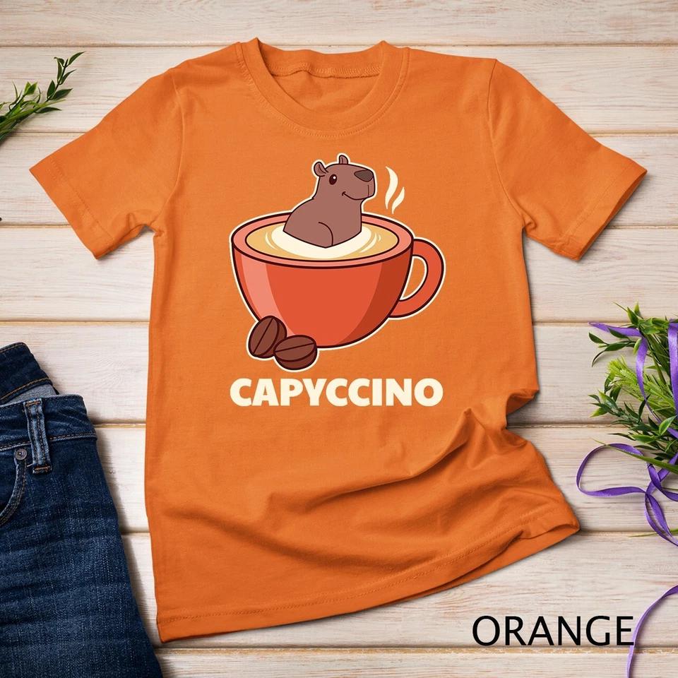 Capyccino - Cute Capybara In Cappuccino For Coffee Lover Unisex T-shirt 9 M