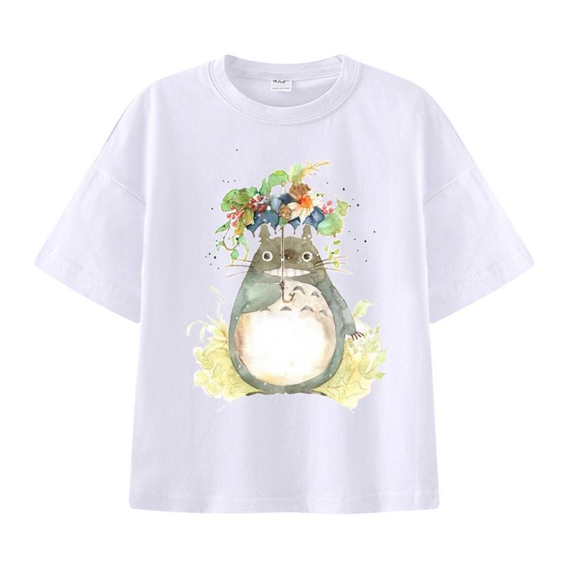 Children's Clothes Girls Boys Short Sleeve T-shirt Summer 100% Cotton Stylish Loose Clothes Miyazaki Totoro
