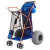 Strandkarre mit großen Rädern für Sand, 75 kg Tragfähigkeit, Robuster faltbarer Strandwagen mit 320 mm Ballonrädern, Isolierte Kühltasche, Sonnenschirm