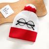 2pcs Red Fleece White Beanie Hat with Fleece Pom,winter Warmth Suitable for New Year,Christmas,Holiday Accessories Decorations