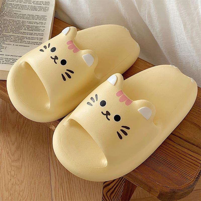 2025 EVA Thick Sole Slipper Women Cute Kitty Slippers Female Summer Girl Heart Home Bathroom Slippers Beach Sandals Flip Flops