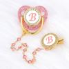 Diamond Beaded Belt Chain Pink Baby Pacifier