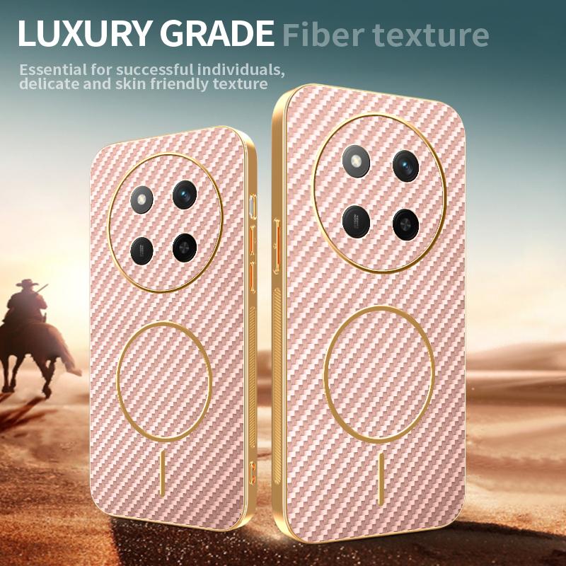 Pro Honor X9b 5G/Magic6 Lite 5G Pouzdro na telefon Texturované z uhlíkových vláken Elektroplátované TPU Zadní kryt