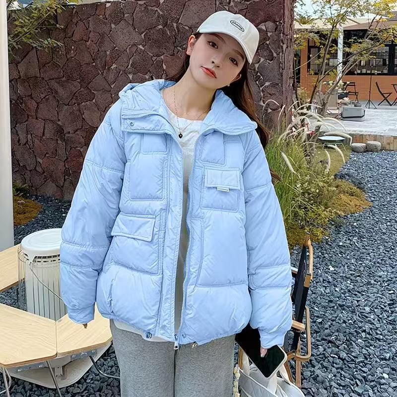 High Quality  Short Horn Button Down Padded Jacket for Women Fashion Down Cotton