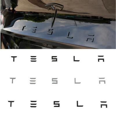 For Letters Model 3 ModelS ModelX Model Y Roadster ABS Car Front Hood Emblem Sticker Decoration Auto Rear Accessories
