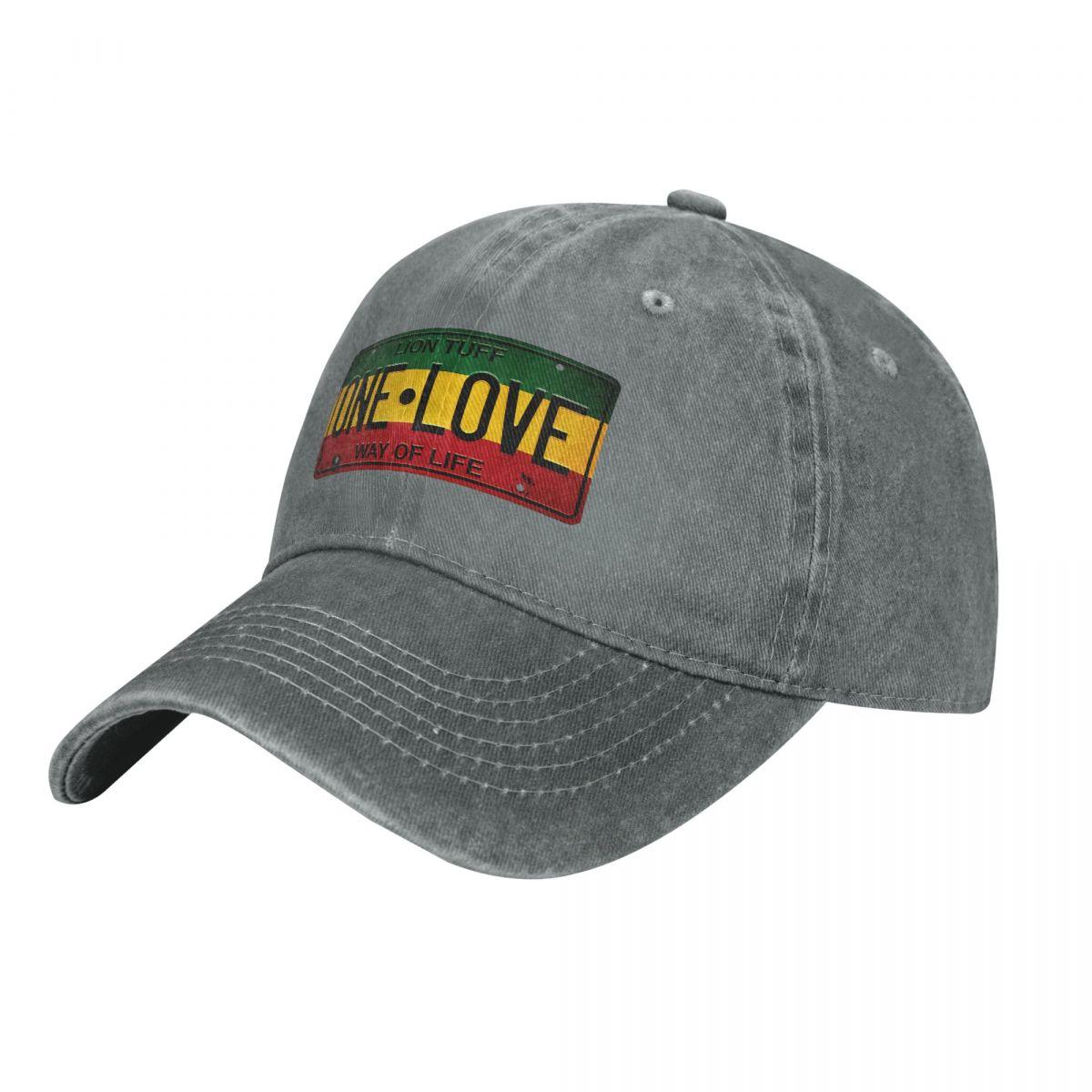 One Love Vintage Rasta License Plate Baseball Caps Peaked Cap Rasta Sun Shade Hats for Unisex One Size