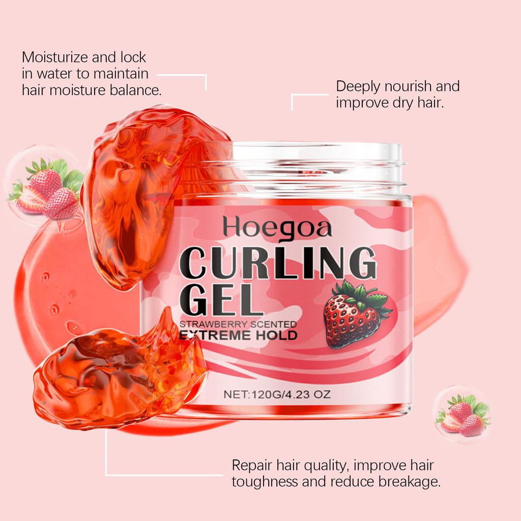 Curling Defining Cream Prevent Hair Breakage Repairs Damage Scalp Curly Control Lock Hydrating Add Shine Strawberry Styling Gel