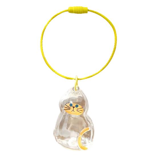 1/6Pcs Cat Style Memorial Keychain Pendant Transparent Cat Hair Storage Bottle Key Chain Pet Memorial Accessories