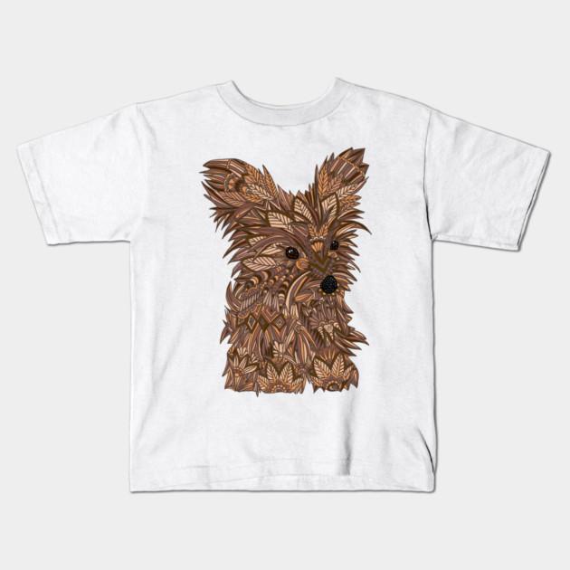 Boys Girls Soft Cotton Graphic Tees Cute Yorkie Breathable Daily School Wear Kids T-Shirts