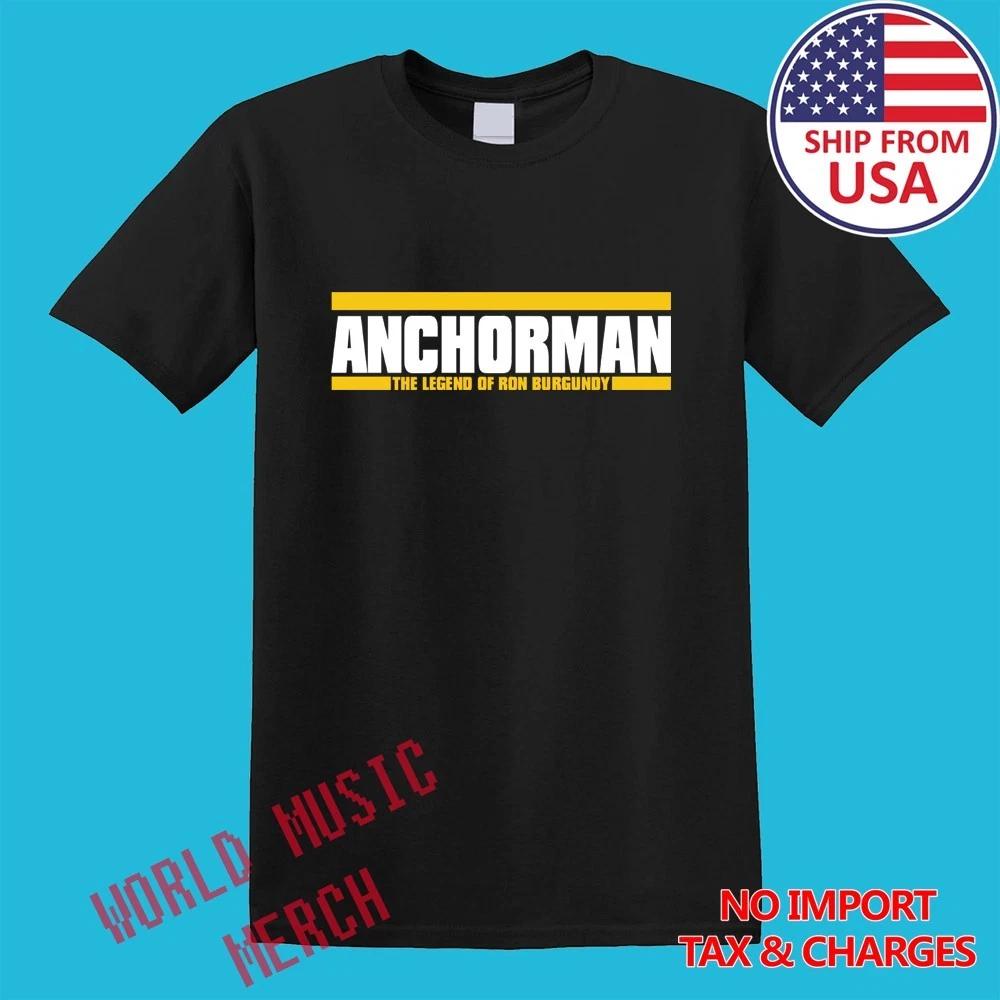 Anchorman Ron Burgundy Men s Black Grey Size S-5XL XL