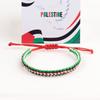 Adjustable Palestinian Woven Bracelet Palestinian Flag Handcrafted Bracelet Statement Hand String Braided Rope Bangle