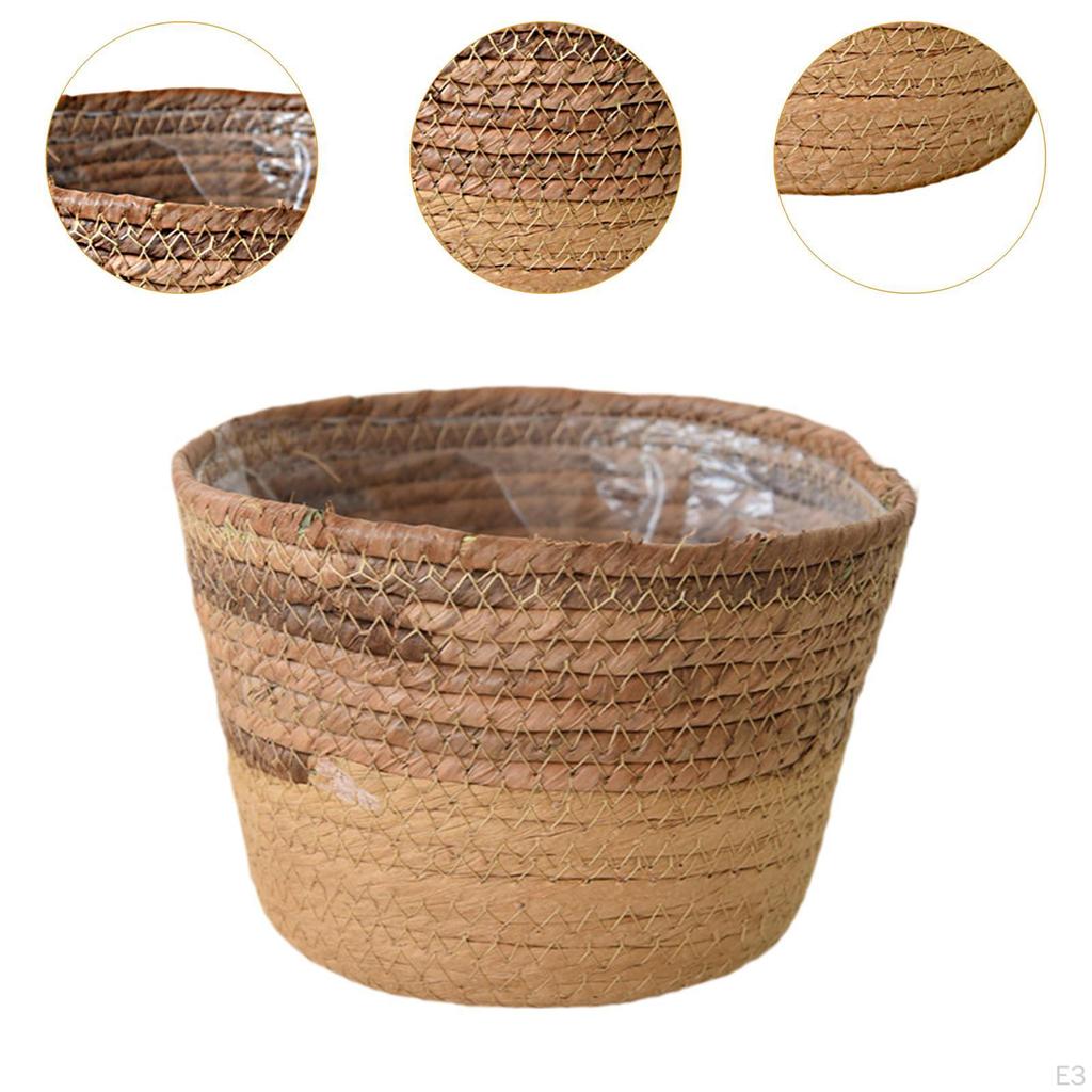 Woven Plant Basket Decorative Storage Home Decoration Container Flower Pot for Patio