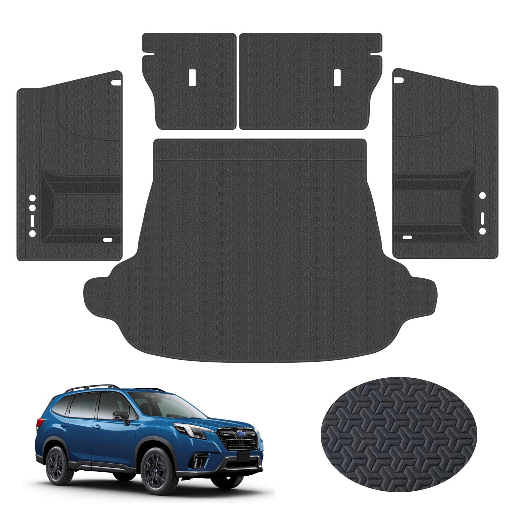 

RAWAKORW Forester SK Series Багажник из ПУ кожи Боковая задняя часть для груза Полный коврик устойчивый к пятнам, Коврик, Материал, Чехлы, Чехлы, Покрытие, Водонепроницаемый, чёрный