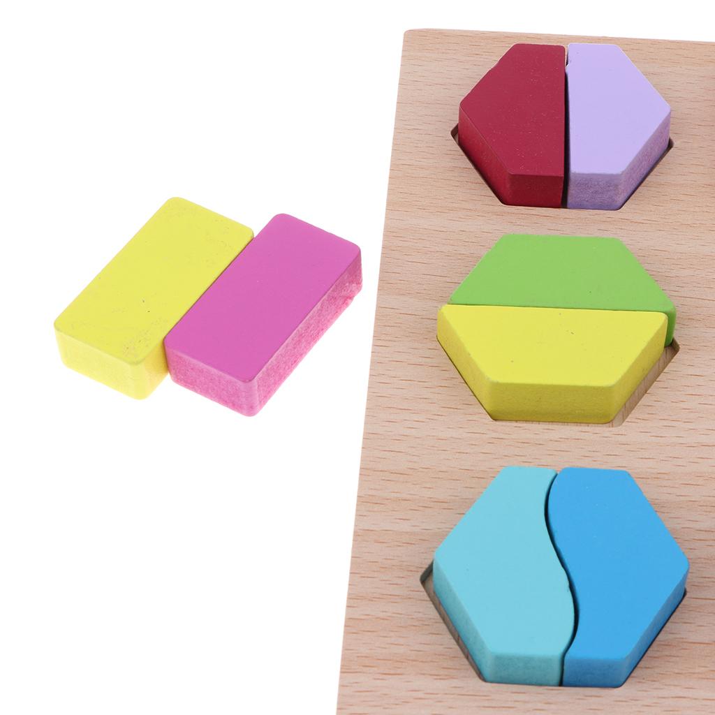 Wooden Geometry Puzzle Kids Early Educational Toy Set