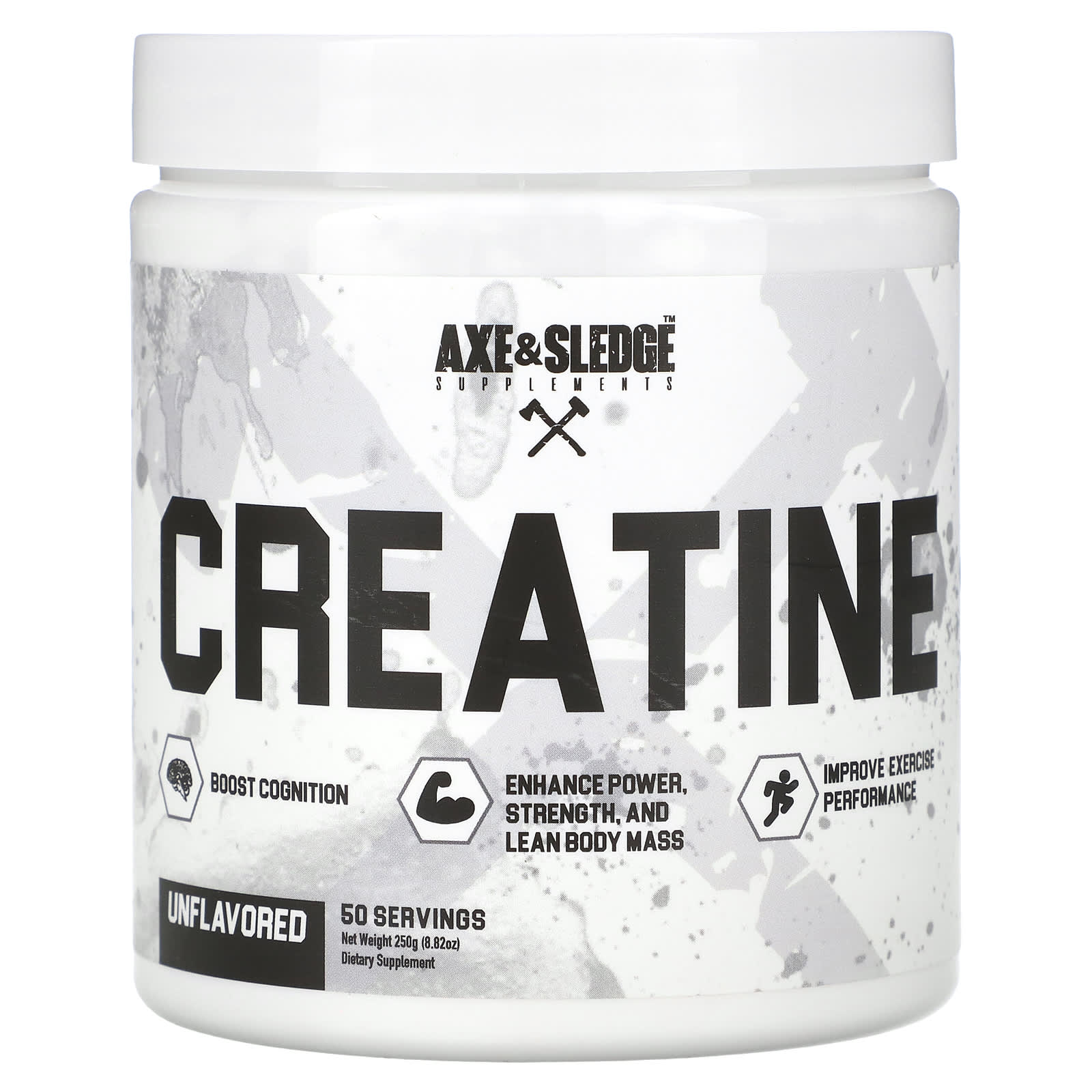 

Axe & Sledge Supplements, Basic, Creatine, Unflavored, 250G(8.82Oz)